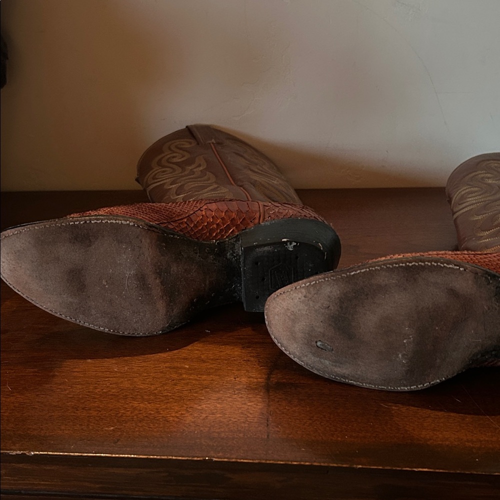 Tony Lama Snakeskin Western Cowboy Boots - Picture 9 of 9